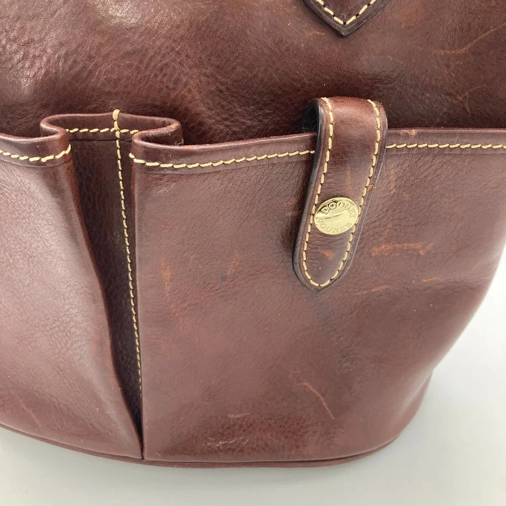Dooney & Bourke Cognac “Lucy” Florentine Vacchetta leather shoulder bag - Picture 3 of 11